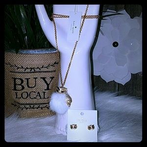 Kate spade owl reversible earrings and necklace